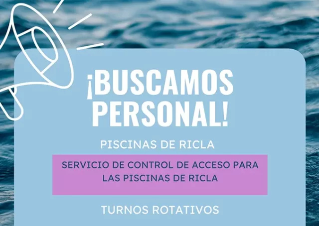 ¡Buscamos personal! Piscinas de Ricla