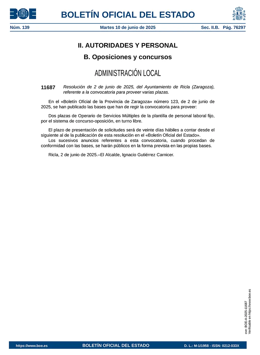 BOE PUBLICACION