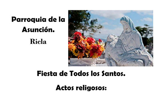 Horario actos religiosos Todos los Santos 2025