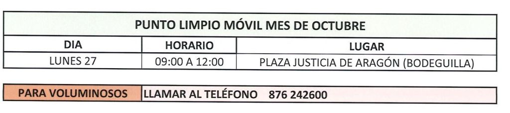 Punto limpio móvil octubre